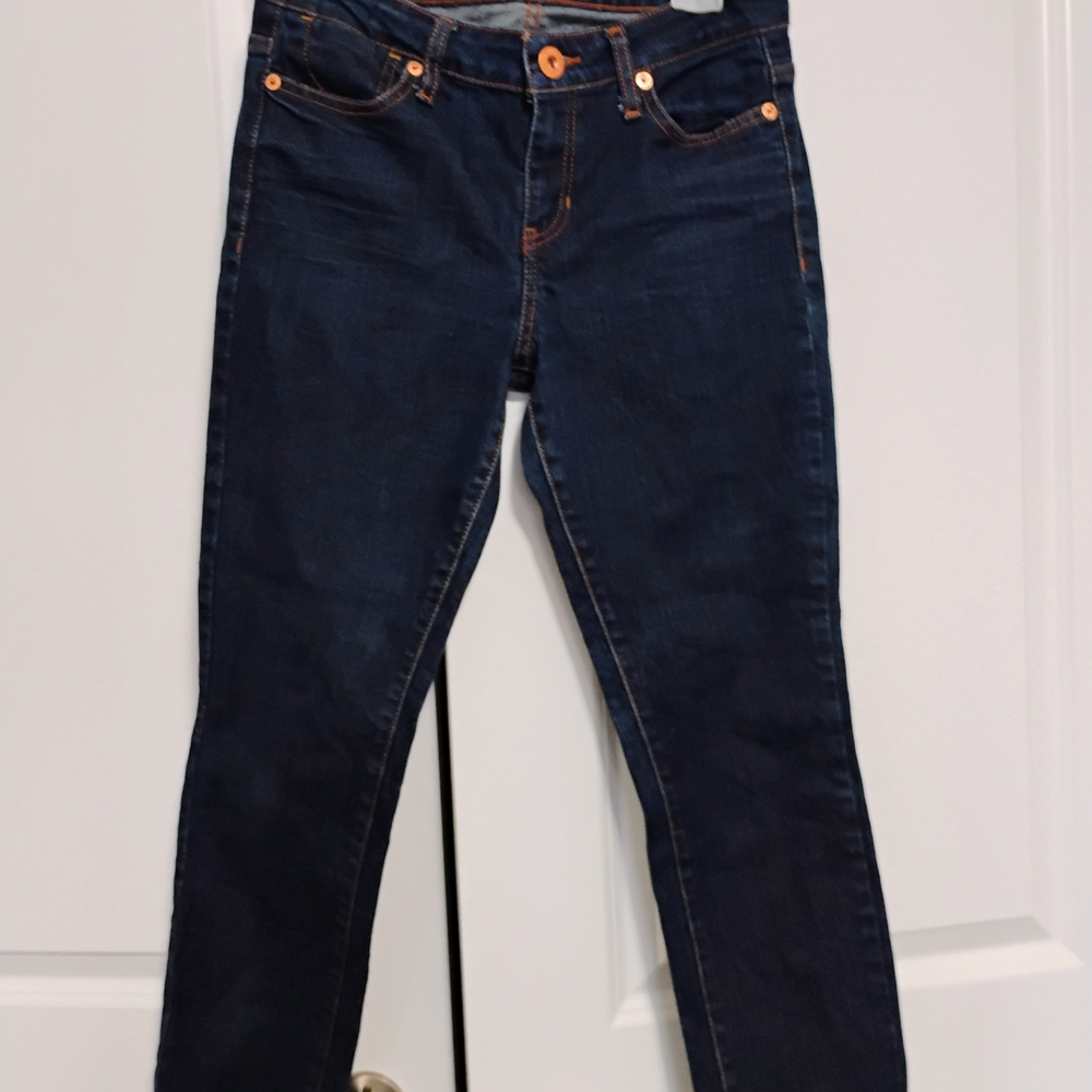 Guess Dark Indigo Slim Ankle Jeans with Copper Accents
